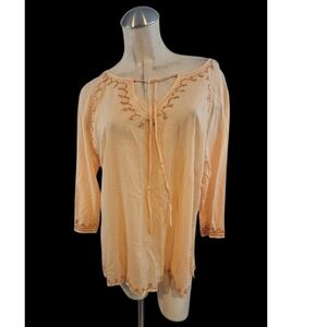 3/$25 Lane Bryant Size 14 16 Light Peach Embellished Blouse